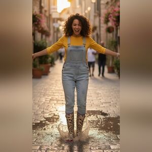 🌙 Hunter Leopard Print Rain Boots Size 6 EU 37